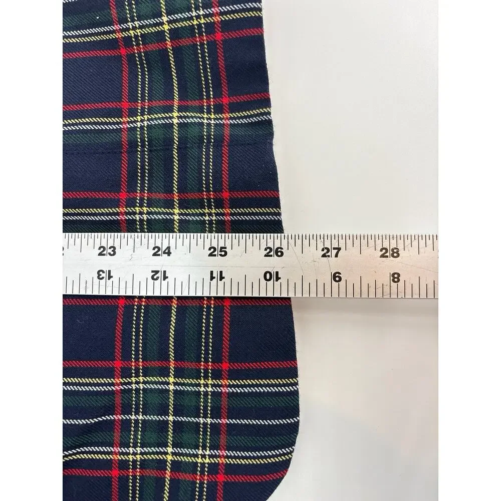 Vintage Liz Claiborne Wool Plaid Vest 1990s Size 1 Preppy Green Orange Red Blue